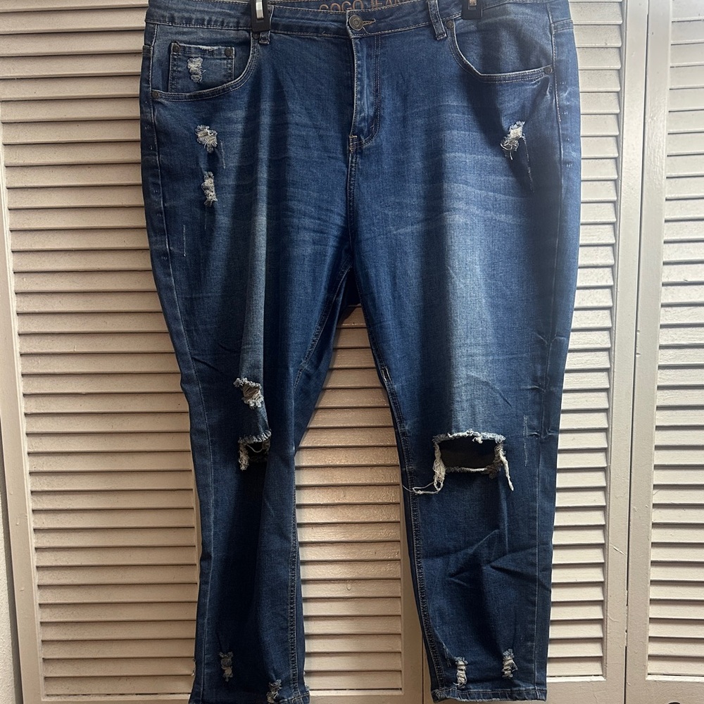 Go Go Distressed Blue Jeans